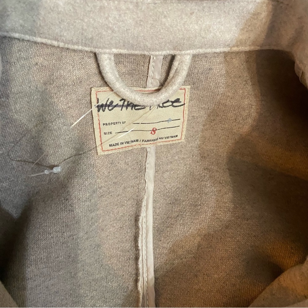 New! Free People Lola shirt jacket shacket cream tan nbnn - Picture 6 of 8